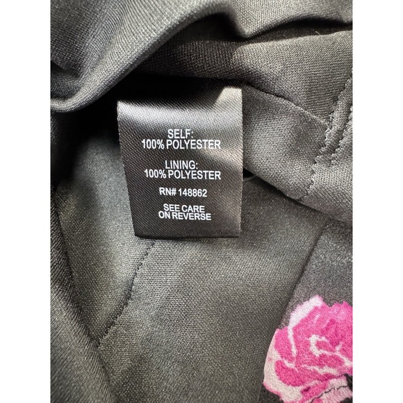 Torrid‎ Black Pink Floral Chiffon Overlay Lined Sleeveless A-Line Dress Size 16 - Picture 13 of 15